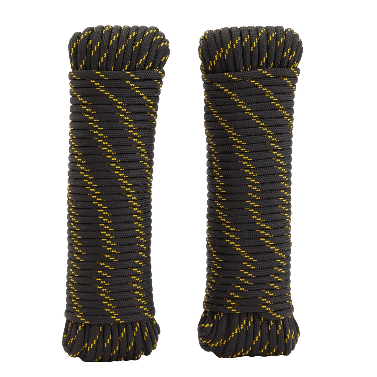 2 Pack 1/4 Inch x 100 Ft Braided Nylon Rope for Knot Tying Practice,  Camping, Boats, Trailer Tie Down, Pinata